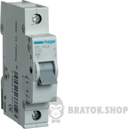 Автоматический выключатель 1P 40A C 6kA Hager MC140A