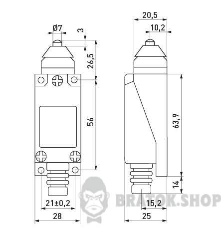 Вимикач кінцевий e.limitswitch.04 штовхач s0070008 у Києві
