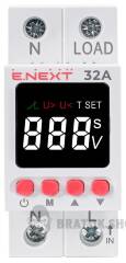 Реле контролю напруги однофазне 32А з індикацією e.control.v32