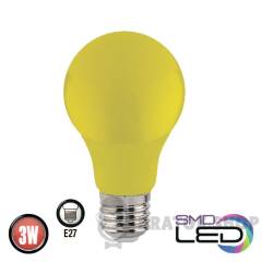 Лампа світлодіодна E27 3W 6400K A60 жовтий Horoz Electric SPECTRA