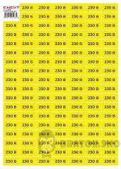 Самоклеящаяся наклейка "230В" e.sticker.voltage.230.1 (40х20мм) 102 шт/лист