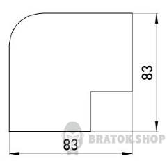 Плоский кут e.trunking.blend.angle.stand.60.60 для короба 60х60мм
