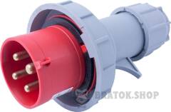 Силова вилка переносна e.plug.014.16.67, 4п., 400В, 16А, IP 67