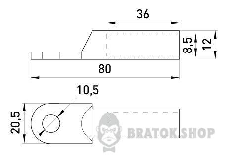 Оцинкований кабельний наконечник e.end.stand.z.35 в Сумах