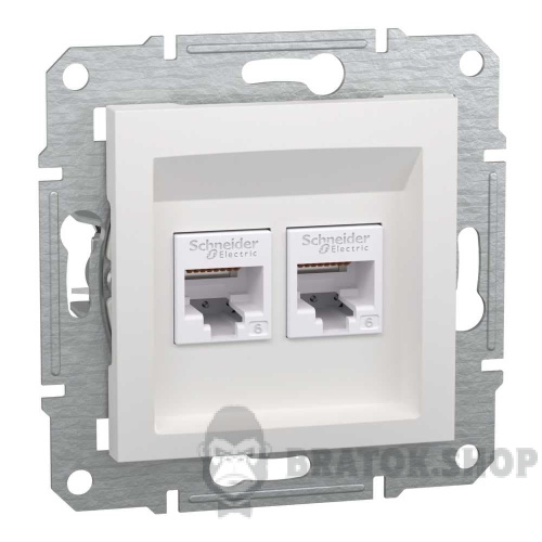 Розетка компьютерная RJ45 UTP 6E двойная Schneider Electric Asfora белый EPH4870121