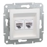 Розетка компьютерная RJ45 UTP 6E двойная Schneider Electric Asfora белый EPH4870121