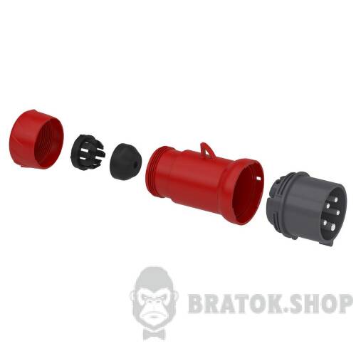 Кабельна вилка PratiKa, пряма, 16 A, 3P + E, 380-415 В AC, IP44 PKE16M434 у Києві