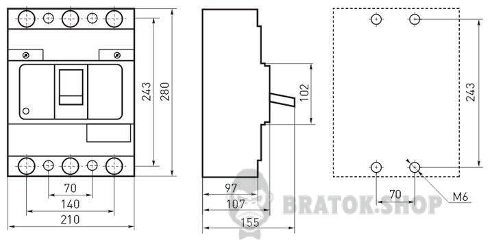 Силовой автоматический выключатель e.industrial.ukm.630SL.630, 3р, 630А i0660021 в Киеве