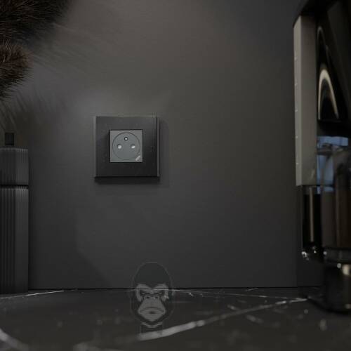 Рамка 1-постова Unica Deco Material, чорний папір NU600274