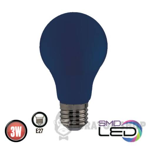 Лампа світлодіодна E27 3W 6400K A60 синій Horoz Electric SPECTRA 001-017-0003-011 у Києві
