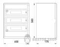 Корпус ударопрочный из АБС-пластика e.plbox.400.500.175.54m.tr, 400х500х175мм, IP65 с прозрачной дверцей и панелью под 54 модуля. CP5114 в Киеве