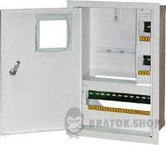 Корпус e.mbox.stand.w.f1.16.ze металлический, под 1-ф электронный счетчик, встраиваемый 16 мод. с замком