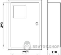 Корпус e.mbox.stand.w.f1.16.z.e металевий, під 1-ф електронний лічильник, 16 мод., що вбудовується, з замком