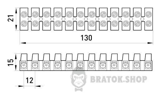 Клемна колодка ділима, 12груп  e.tc.stand.12.10, 10 А s016003