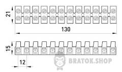 Клемна колодка ділима, 12груп e.tc.stand.12.10, 10 А