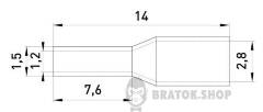 Ізольований наконечник втулковий e.terminal.stand.e7508.black 0.75 кв.мм, чорний, 100шт