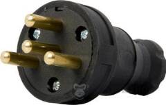 Силовая вилка переносная каучуковая e.plug.rubber.030.25, 4п. 25А