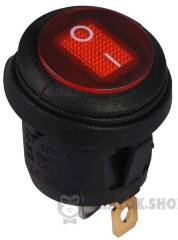 KCD1-5-101NW R/B 220V Перемикач 1 клав.круглий вологозах. червоний з підсвічуванням