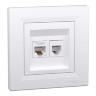 Розетка компьютерная RJ45 UTP 5E + RJ12 двойная Schneider Electric Asfora белый EPH4900121