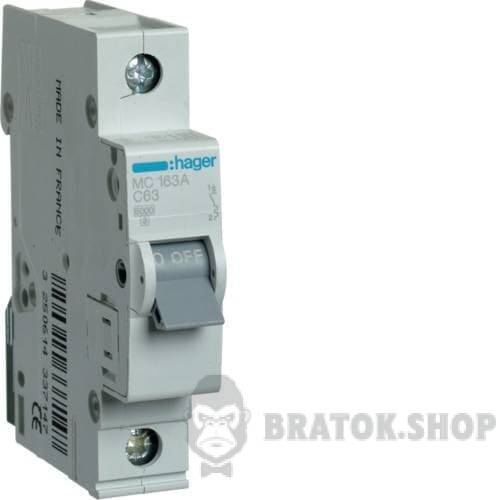 Автоматический выключатель 1P 63A C 6kA Hager MC163A в Сумах