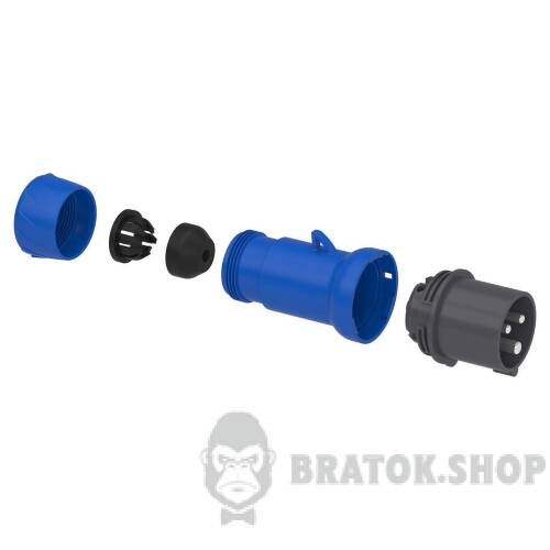Кабельна вилка PratiKa, пряма, 16 A, 3P + N + E, 380-415 В AC, IP44 PKE16M435 у Києві
