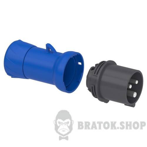 Кабельна вилка PratiKa, пряма, 16 A, 3P + N + E, 380-415 В AC, IP44 PKE16M435 у Києві