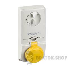 Unika interlocked socket - 16 A - 3P + N + E - 100...130 V AC - IP65 - panel