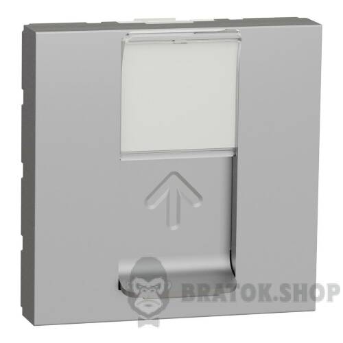 Розетка комп'ютерна RJ45, одинарна категорія 6 STP, 2 модулі алюміній NU341730 у Києві