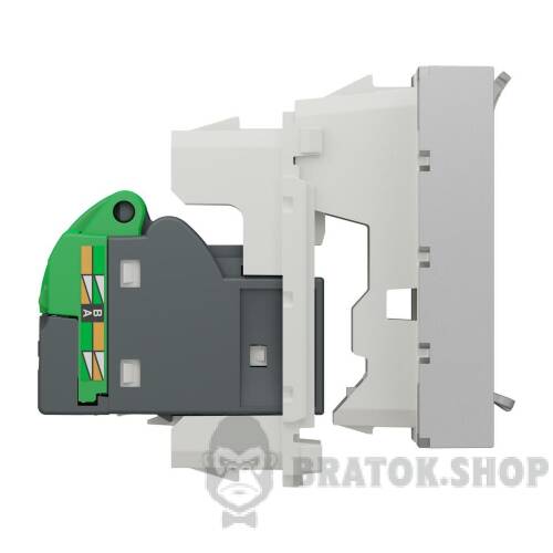Розетка комп'ютерна RJ45, одинарна категорія 6 STP, 2 модулі алюміній NU341730 у Києві