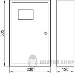 Корпус e.mbox.stand.n.f3.36.ze металлический, под 3-ф. электронный счетчик, 36 мод., навесной, с замком
