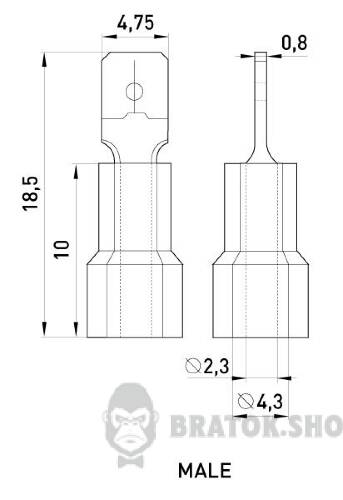 Наконечник ізольований e.terminal.stand.mdd2.187.8 (dd.m.1,5.2,5), 100шт у Сумах
