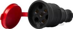 Силовая розетка переносная с защитной каучуковой крышкой e.socket.rubber.031.25, 4п., 25А
