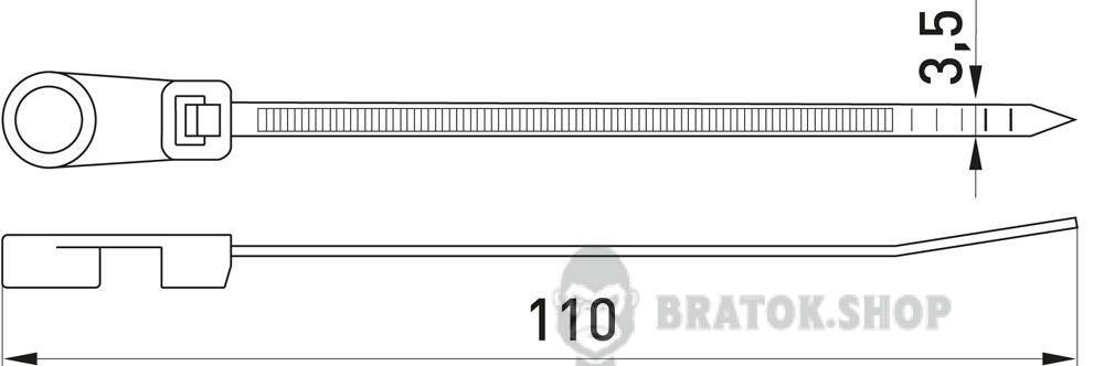 Стяжка кабельна e.rct.stand.110.3.5 з кільцем 110х3,5 мм (100 шт.)