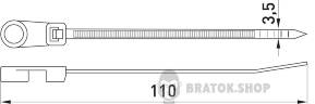 Стяжка кабельна e.rct.stand.110.3.5 з кільцем 110х3,5 мм (100 шт.)