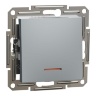 Вимикач одноклавішний Schneider Electric Asfora сталь EPH1400162 з підсвічуванням