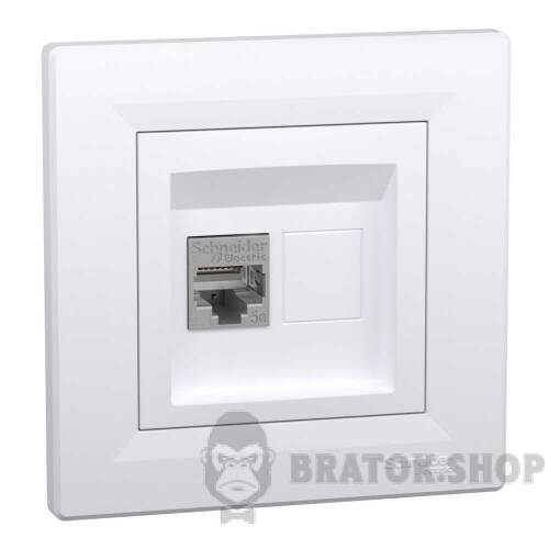 Розетка компьютерная RJ45 UTP 5E одинарная Schneider Electric Asfora белый EPH5000121
