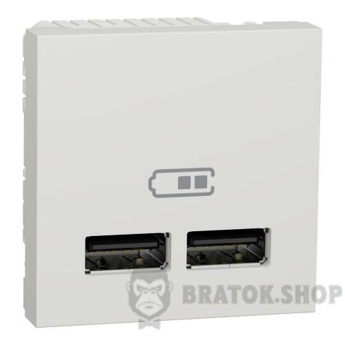 Розетка USB подвійна 2.1А 2 модулі білий NU341818 в Киеве