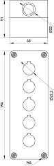 Корпус для 5 кнопок e.mb.box05