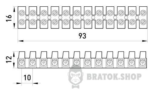 Клемна колодка ділима, 12груп  e.tc.stand.12.4, 3 А s016001