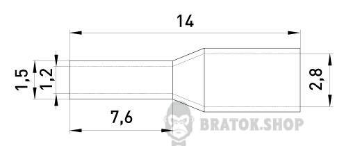 Ізольований наконечник втулковий e.terminal.stand.e7508.yellow 0.75 кв.мм, жовтий, 100шт