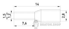 Ізольований наконечник втулковий e.terminal.stand.e7508.yellow 0.75 кв.мм, жовтий, 100шт