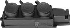 Розетка тройная с защитной крышкой каучуковая e.socket.rubber.029.3.16, с ж/к, 16А