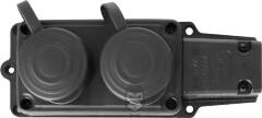 Розетка двойная с защитной крышкой каучуковая e.socket.rubber.029.2.16, с ж/к, 16А