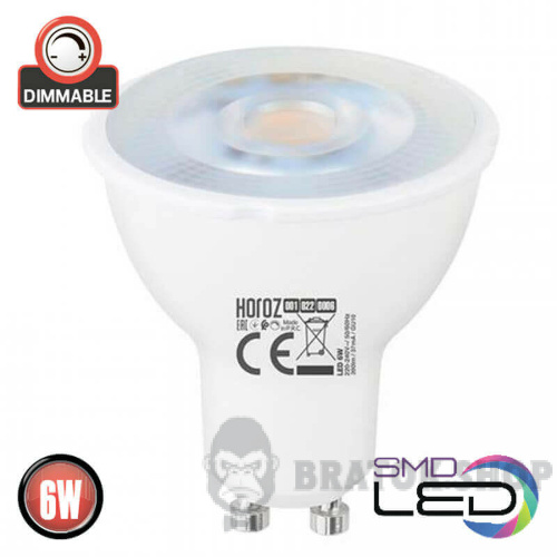 Лампа светодиодная LED GU10 MR16 6W 4200K Horoz Electric VISION (001-022-0006-060) в Сумах