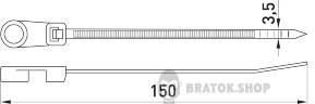 Стяжка кабельна e.rct.stand.150.3.5 з кільцем 150х3,5 мм (100 шт.)