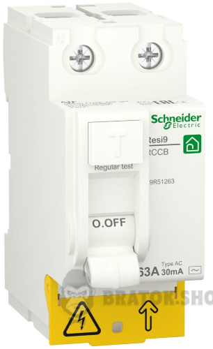 Автомат УЗО 2P 63А 30mА AC Schneider Electric Resi9 (R9R51263) в Сумах