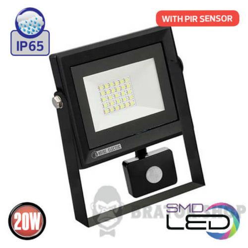 Прожектор світлодіодний LED з датчиком руху 20W 6400K IP65 Horoz Electric PARS/S (068-009-0020-010)