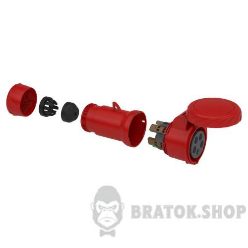 КАБ.РОЗЕТКА, ШВИД.16А 2P+E IP67 250В PKY16M723