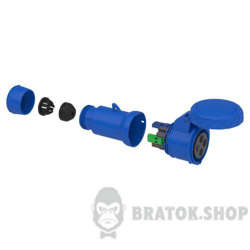 КАБ.РОЗЕТКА, ШВИД.16А 2P+E IP67 250В PKY16M723