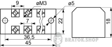 Клеммная колодка проходная 15A/3 АСКО-Укрем TB1503 A0130050001 в Сумах
